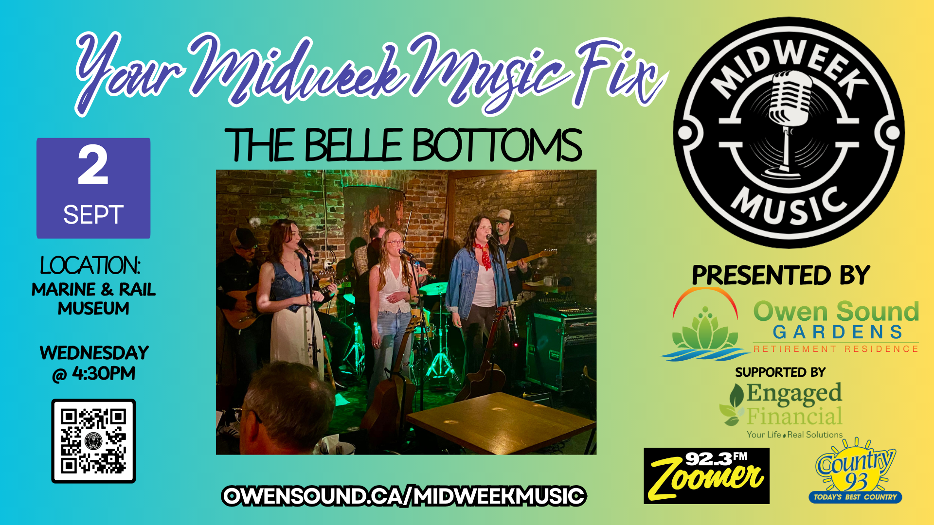 Event image Mid Week Music hosts The Belle Bottoms at The Marine and Rail Museum